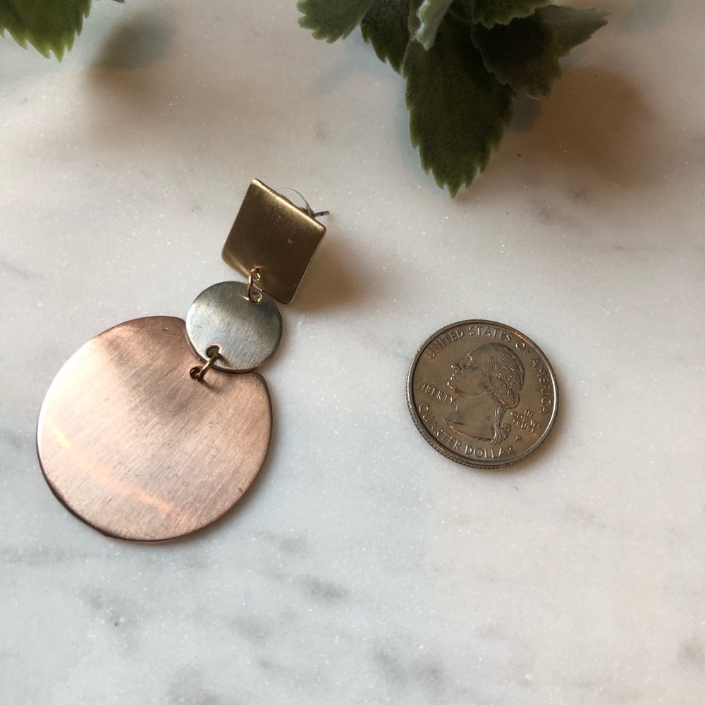 The Leighton - Classic 3 Toned Drop Earrings - Picture 5 of 5